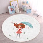 - RealHomes Dijital Baskılı Kaymaz Tabanlı Comfort Çocuk Odası Yuvarlak Halı - Realhomes  Fashion Girl Çocuk & Genç Odası Makinede Yıkanabilir Kaymaz Tabanlı Yuvarlak Çocuk Halısı Realhomes