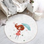 - RealHomes Dijital Baskılı Kaymaz Tabanlı Comfort Çocuk Odası Yuvarlak Halı - Realhomes  Fashion Girl Çocuk & Genç Odası Makinede Yıkanabilir Kaymaz Tabanlı Yuvarlak Çocuk Halısı Realhomes