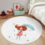 - RealHomes Dijital Baskılı Kaymaz Tabanlı Comfort Çocuk Odası Yuvarlak Halı - Realhomes  Fashion Girl Çocuk & Genç Odası Makinede Yıkanabilir Kaymaz Tabanlı Yuvarlak Çocuk Halısı Realhomes