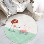 - RealHomes Dijital Baskılı Kaymaz Tabanlı Comfort Çocuk Odası Yuvarlak Halı - Realhomes  Fashion Girl Çocuk & Genç Odası Makinede Yıkanabilir Kaymaz Tabanlı Yuvarlak Çocuk Halısı Realhomes