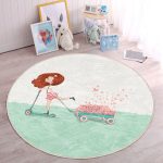 - RealHomes Dijital Baskılı Kaymaz Tabanlı Comfort Çocuk Odası Yuvarlak Halı - Realhomes  Fashion Girl Çocuk & Genç Odası Makinede Yıkanabilir Kaymaz Tabanlı Yuvarlak Çocuk Halısı Realhomes