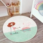 - RealHomes Dijital Baskılı Kaymaz Tabanlı Comfort Çocuk Odası Yuvarlak Halı - Realhomes  Fashion Girl Çocuk & Genç Odası Makinede Yıkanabilir Kaymaz Tabanlı Yuvarlak Çocuk Halısı Realhomes