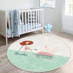 - RealHomes Dijital Baskılı Kaymaz Tabanlı Comfort Çocuk Odası Yuvarlak Halı - Realhomes  Fashion Girl Çocuk & Genç Odası Makinede Yıkanabilir Kaymaz Tabanlı Yuvarlak Çocuk Halısı Realhomes