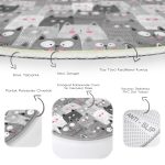 - RealHomes Dijital Baskılı Kaymaz Tabanlı Comfort Çocuk Odası Yuvarlak Halı - Realhomes  Sevimli Kedi Motifli Çocuk & Genç Odası Makinede Yıkanabilir Kaymaz Tabanlı Yuvarlak Çocuk Halısı Realhomes