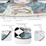 - RealHomes Dijital Baskılı Kaymaz Tabanlı Comfort Çocuk Odası Yuvarlak Halı - Realhomes  Dama Zeminli Kahve İçen Kız Motifli Çocuk & Genç Odası Makinede Yıkanabilir Kaymaz Tabanlı Yuvarlak Çocuk Halısı Realhomes