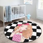 - RealHomes Dijital Baskılı Kaymaz Tabanlı Comfort Çocuk Odası Yuvarlak Halı - Realhomes  Dama Zeminli Pancakeli Kız Desenli Çocuk & Genç Odası Makinede Yıkanabilir Kaymaz Tabanlı Yuvarlak Çocuk Halısı Realhomes