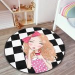 - RealHomes Dijital Baskılı Kaymaz Tabanlı Comfort Çocuk Odası Yuvarlak Halı - Realhomes  Dama Zeminli Pancakeli Kız Desenli Çocuk & Genç Odası Makinede Yıkanabilir Kaymaz Tabanlı Yuvarlak Çocuk Halısı Realhomes