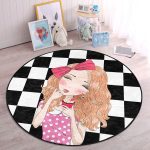 - RealHomes Dijital Baskılı Kaymaz Tabanlı Comfort Çocuk Odası Yuvarlak Halı - Realhomes  Dama Zeminli Pancakeli Kız Desenli Çocuk & Genç Odası Makinede Yıkanabilir Kaymaz Tabanlı Yuvarlak Çocuk Halısı Realhomes