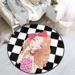 - RealHomes Dijital Baskılı Kaymaz Tabanlı Comfort Çocuk Odası Yuvarlak Halı - Realhomes  Dama Zeminli Pancakeli Kız Desenli Çocuk & Genç Odası Makinede Yıkanabilir Kaymaz Tabanlı Yuvarlak Çocuk Halısı Realhomes