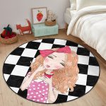 - RealHomes Dijital Baskılı Kaymaz Tabanlı Comfort Çocuk Odası Yuvarlak Halı - Realhomes  Dama Zeminli Pancakeli Kız Desenli Çocuk & Genç Odası Makinede Yıkanabilir Kaymaz Tabanlı Yuvarlak Çocuk Halısı Realhomes