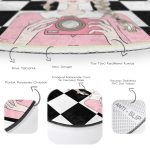 - RealHomes Dijital Baskılı Kaymaz Tabanlı Comfort Çocuk Odası Yuvarlak Halı - Realhomes  Dama Zeminli Fotoğraf Çeken Kız Tasarımlı Çocuk & Genç Odası Makinede Yıkanabilir Kaymaz Tabanlı Yuvarlak Çocuk Halısı Realhomes