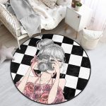 - RealHomes Dijital Baskılı Kaymaz Tabanlı Comfort Çocuk Odası Yuvarlak Halı - Realhomes  Dama Zeminli & Fotoğraf Çeken Kız Tasarımlı Çocuk & Genç Odası Makinede Yıkanabilir Kaymaz Tabanlı Yuvarlak Çocuk Halısı Realhomes