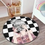 - RealHomes Dijital Baskılı Kaymaz Tabanlı Comfort Çocuk Odası Yuvarlak Halı - Realhomes  Dama Zeminli & Fotoğraf Çeken Kız Tasarımlı Çocuk & Genç Odası Makinede Yıkanabilir Kaymaz Tabanlı Yuvarlak Çocuk Halısı Realhomes