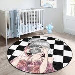 - RealHomes Dijital Baskılı Kaymaz Tabanlı Comfort Çocuk Odası Yuvarlak Halı - Realhomes  Dama Zeminli & Fotoğraf Çeken Kız Tasarımlı Çocuk & Genç Odası Makinede Yıkanabilir Kaymaz Tabanlı Yuvarlak Çocuk Halısı Realhomes