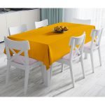 - Masa-6732-Gorsel - Realhomes  Realhomes Koyu Sarı Renkli Dijital Baskılı Modern Masa Örtüsü Realhomes