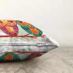 Baykuş Desenli Dijital Baskılı Dekoratif Modern Raşel Kadife Yastık Kırlent Kılıfı Realhomes