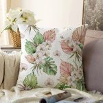 - Sonil-K10000-Gorsel - Realhomes  Tropik Yaprak Motifli Dijital Baskılı Modern Raşel Kadife Yastık Kırlent Kılıfı Realhomes