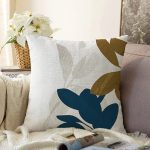 - Sonil-K10008-Gorsel - Realhomes  Özel Tasarım Yaprak Motifli Dijital Baskılı Modern Raşel Kadife Yastık Kırlent Kılıfı Realhomes