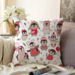 - Mobile - Realhomes  Realhomes Sevimli Penguen ve Yavruları Özel Tasarım Dijital Baskılı Modern Raşel Kadife Yastık Kırlent Kılıfı Realhomes