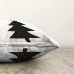 - Sonil-K10011-Gorsel-2 - Realhomes  Beyaz Zemin Siyah Çam Ağacı Çizimli Dijital Baskılı Dekoratif Raşel Kadife Yastık Kırlent Kılıfı Realhomes