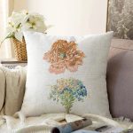 - Sonil-K10032-Gorsel - Realhomes Beyaz Zemin Çiçek Motifli Dijital Baskılı Dekoratif Raşel Kadife Yastık Kırlent Kılıfı Realhomes