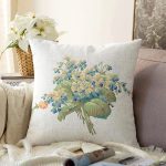 - Sonil-K10033-Gorsel - Realhomes  Beyaz Zemin Çiçek Motifli Dijital Baskılı Modern Raşel Kadife Yastık Kırlent Kılıfı Realhomes