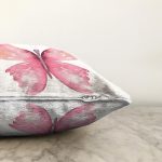 - Sonil-K10034-Gorsel-2 - Realhomes  Beyaz Zemin Pembe Kelebek Tasarımlı Dijital Baskılı Dekoratif Raşel Kadife Yastık Kırlent Kılıfı Realhomes