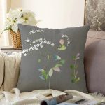 - Sonil-K10045-Gorsel - Realhomes  Gri Zeminli Çiçek Tasarımlı Dijital Baskılı Dekoratif Raşel Kadife Yastık Kırlent Kılıfı Realhomes