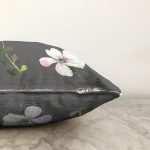 - Sonil-K10046-Gorsel-2 - Realhomes  Gri Zeminli Çiçek Tasarımlı Dijital Baskılı Modern Raşel Kadife Yastık Kırlent Kılıfı Realhomes