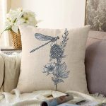 - Sonil-K10064-Gorsel - Realhomes Krem Zemin Karakalem Çizimli Dijital Baskılı Modern Raşel Kadife Yastık Kırlent Kılıfı Realhomes