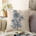 - Sonil-K10065-Gorsel - Realhomes Krem Zemin Karakalem Çizimli Dijital Baskılı Dekoratif Raşel Kadife Yastık Kırlent Kılıfı Realhomes