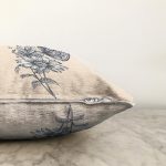 Krem Zemin Karakalem Çizimli Dijital Baskılı Modern Raşel Kadife Yastık Kırlent Kılıfı Realhomes