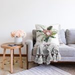 Tropik Yaprak Tasarımlı Dijital Baskılı Dekoratif Raşel Kadife Yastık Kırlent Kılıfı Realhomes