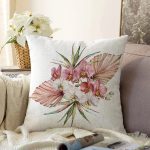 - Sonil-K10070-Gorsel - Realhomes Egzotik Yaprak Tasarımlı Dijital Baskılı Modern Raşel Kadife Yastık Kırlent Kılıfı Realhomes