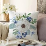 - Sonil-K10073-Gorsel - Realhomes  Beyaz Gül Tasarımlı Dijital Baskılı Dekoratif Raşel Kadife Yastık Kırlent Kılıfı Realhomes