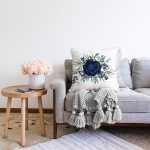 - Sonil-K10074-Gorsel-1 - Realhomes  Pastel Mavi Gül Desenli Dijital Baskılı Modern Raşel Kadife Yastık Kırlent Kılıfı Realhomes