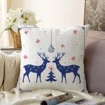 - Sonil-K10077-Gorsel - Realhomes  Mery Christmas Geyik Tasarımlı Dijital Baskılı Dekoratif Raşel Kadife Yastık Kırlent Kılıfı Realhomes