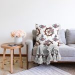 - Sonil-K10085-Gorsel-1 - Realhomes Beyaz Zemin Çapa & Dümen Tasarımlı Dijital Baskılı Dekoratif Raşel Kadife Yastık Kırlent Kılıfı Realhomes