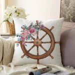 - Sonil-K10088-Gorsel - Realhomes Beyaz Zeminde Sade Dümen Tasarımlı Dijital Baskılı Modern Raşel Kadife Yastık Kırlent Kılıfı Realhomes