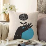 Sanatsal Yeşeren Çiçek Tasarımlı Dijital Baskılı Dekoratif Raşel Kadife Yastık Kırlent Kılıfı Realhomes