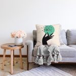 - Sonil-K10094-Gorsel-1 - Realhomes Sanatsal Yeşeren Çiçek Tasarımlı Dijital Baskılı Modern Raşel Kadife Yastık Kırlent Kılıfı Realhomes