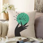 - Sonil-K10094-Gorsel - Realhomes Sanatsal Yeşeren Çiçek Tasarımlı Dijital Baskılı Modern Raşel Kadife Yastık Kırlent Kılıfı Realhomes