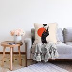 Sanatsal Yeşeren Çiçek Tasarımlı Dijital Baskılı Dekoratif Raşel Kadife Yastık Kırlent Kılıfı Realhomes