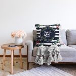 - Sonil-K10104-Gorsel-1 - Realhomes Lacivert Çizgili Happy New Year Motifli Dijital Baskılı Modern Raşel Kadife Yastık Kırlent Kılıfı Realhomes