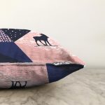 Renkli Zemin Özel Tasarımlı Dijital Baskılı Modern Raşel Kadife Yastık Kırlent Kılıfı Realhomes