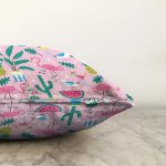 - Sonil-K1011-Gorsel-2 - Realhomes Realhomes Pembe Zeminli Flamingo Tasarımlı Dijital Baskılı Modern Raşel Kadife Yastık Kırlent Kılıfı Realhomes