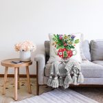 Şirin Çaydanlık Vazo Tasarımlı Dijital Baskılı Modern Raşel Kadife Yastık Kırlent Kılıfı Realhomes