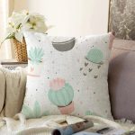 - Основные RGB - Realhomes Realhomes Küçük Kaktüs Motifli Özel Tasarım Dijital Baskılı Modern Şönil Yastık Kırlent Kılıfı Realhomes