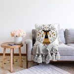 Sevimli Geyik Motifli Dijital Baskılı Modern Raşel Kadife Yastık Kırlent Kılıfı Realhomes