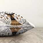 Sevimli Geyik Motifli Dijital Baskılı Modern Raşel Kadife Yastık Kırlent Kılıfı Realhomes